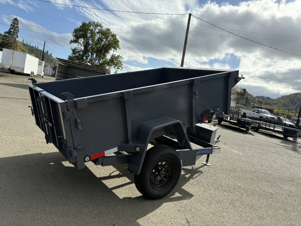New SALE! MINI DUMP 2026 Versatile PTM58 5' X 8' 3500# SINGLE AXLE TRAILER GRAY