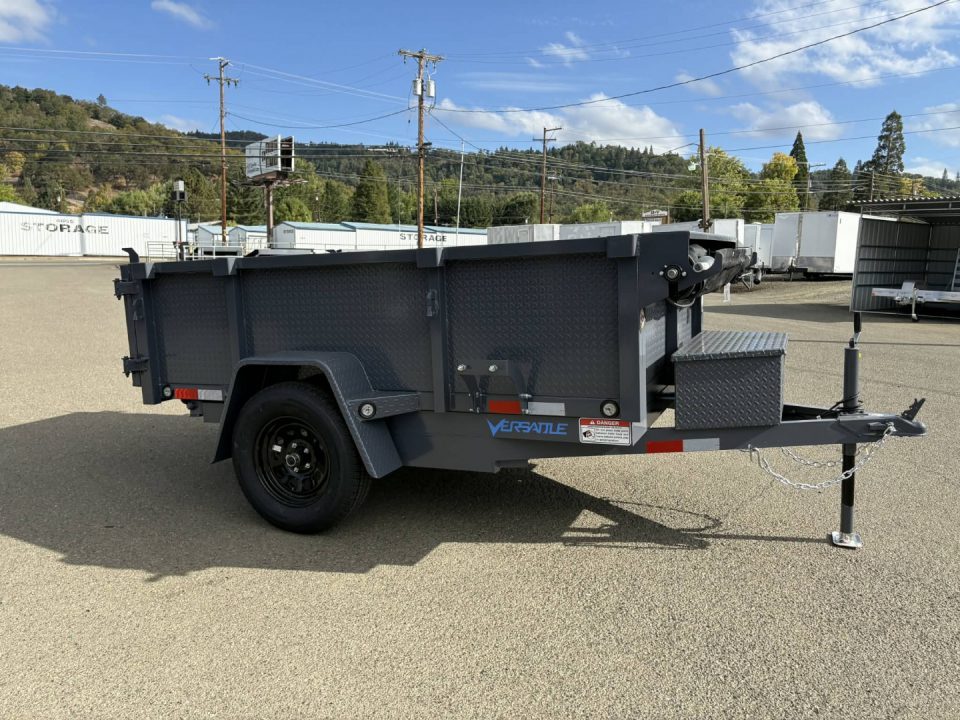 New SALE! MINI DUMP 2026 Versatile PTM58 5' X 8' 3500# SINGLE AXLE TRAILER GRAY