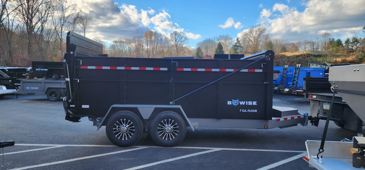 New 7 x 14 DUT15 BWISE Telescopic Ultimate Dump Trailer 15.4K **Black/Gray Frame