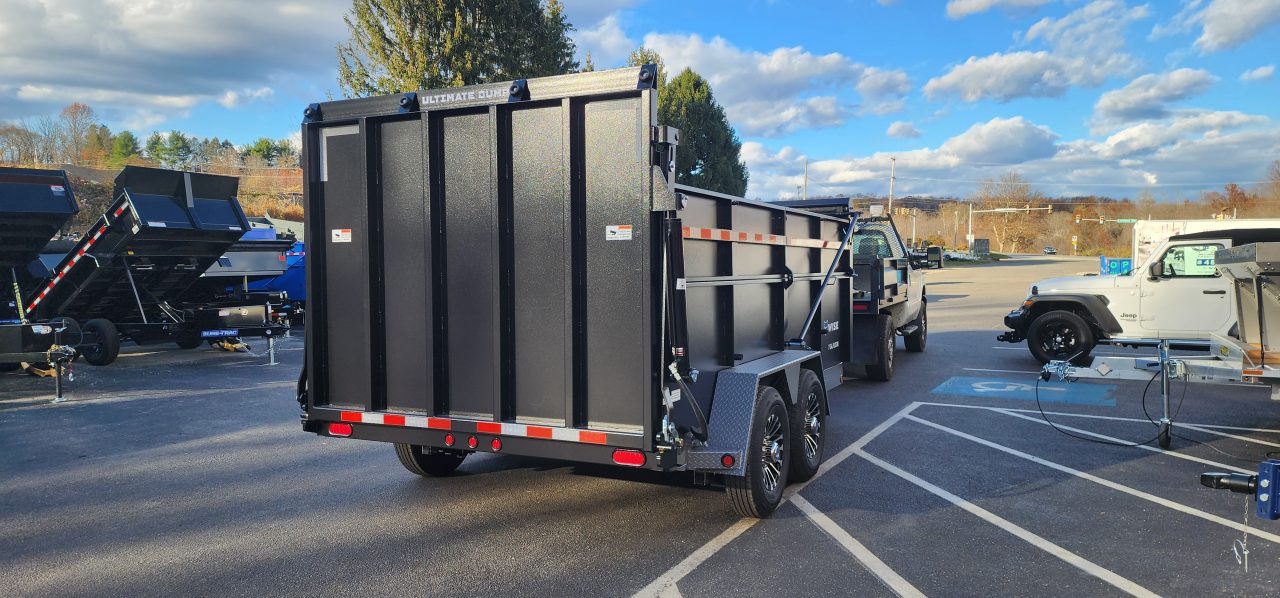 New 7 x 14 DUT15 BWISE Telescopic Ultimate Dump Trailer 15.4K **Black/Gray Frame
