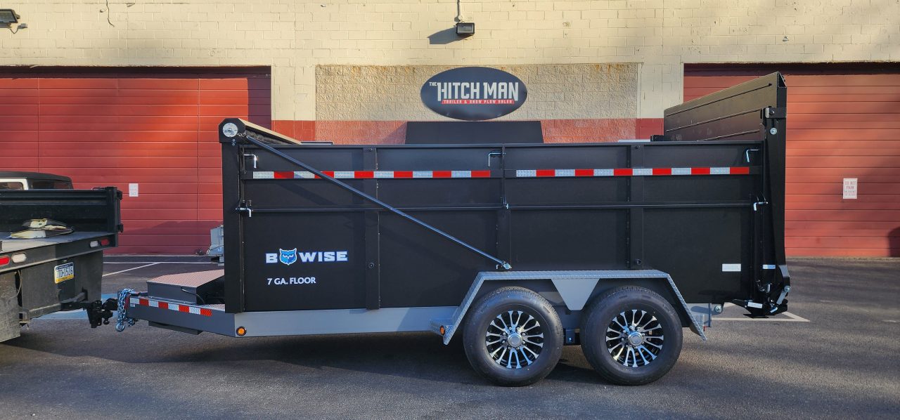 New 7 x 14 DUT15 BWISE Telescopic Ultimate Dump Trailer 15.4K **Black/Gray Frame