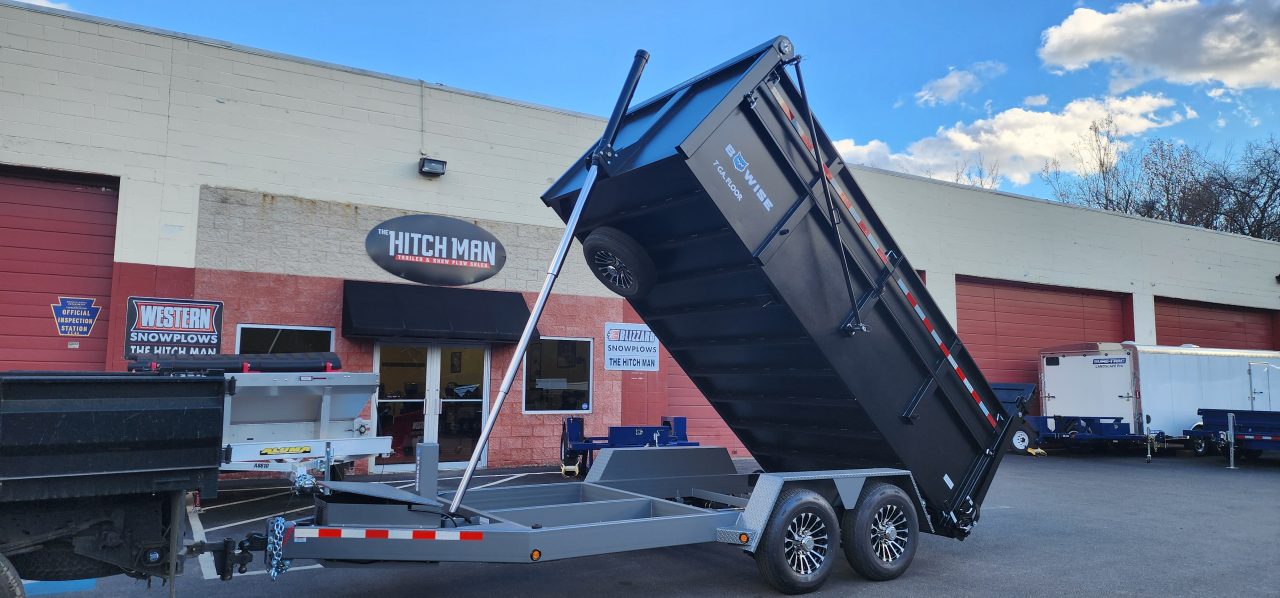 New 7 x 14 DUT15 BWISE Telescopic Ultimate Dump Trailer 15.4K **Black/Gray Frame
