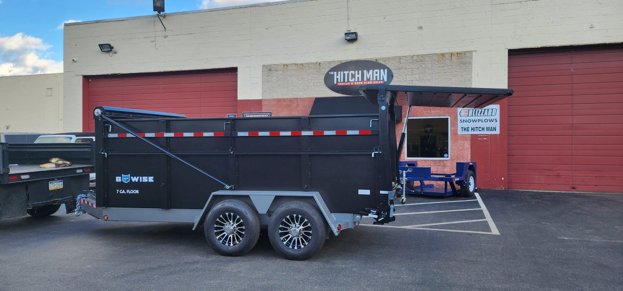 New 7 x 14 DUT15 BWISE Telescopic Ultimate Dump Trailer 15.4K **Black/Gray Frame
