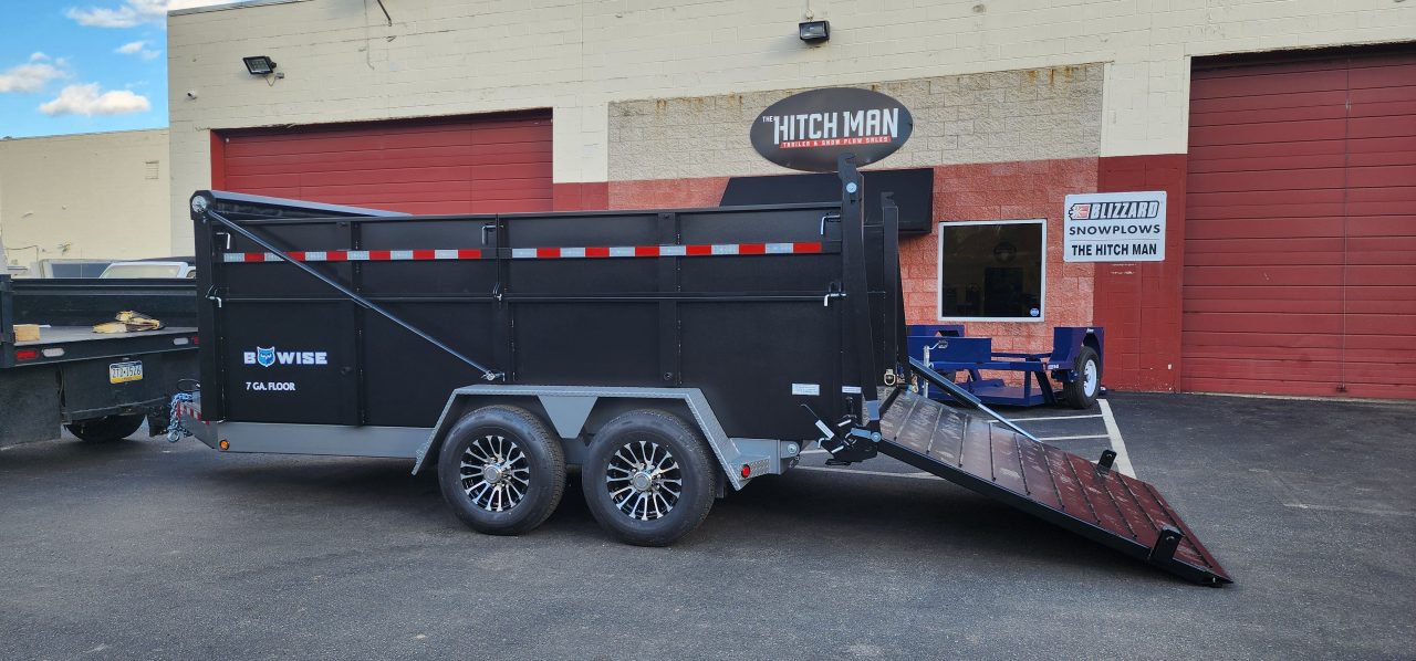 New 7 x 14 DUT15 BWISE Telescopic Ultimate Dump Trailer 15.4K **Black/Gray Frame
