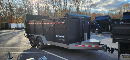 New 7 x 14 DUT15 BWISE Telescopic Ultimate Dump Trailer 15.4K **Black/Gray Frame