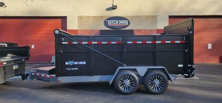 New 7 x 14 DUT15 BWISE Telescopic Ultimate Dump Trailer 15.4K **Black/Gray Frame