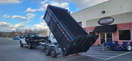 New 7 x 14 DUT15 BWISE Telescopic Ultimate Dump Trailer 15.4K **Black/Gray Frame