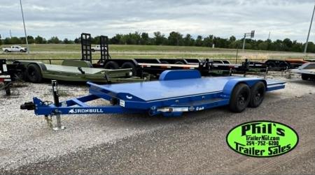 New Iron Bull 83X22 TILT TRAILER OPEN CAR HAULER STEEL DECK Equipment Trailer 5200 LB AXLES