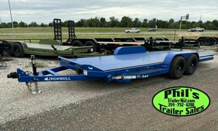 New Iron Bull 83X20 TILT TRAILER OPEN CAR HAULER STEEL DECK Equipment Trailer TILT TRAILER 5200 LB AXLES