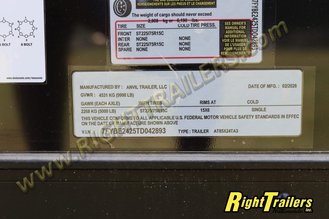 New 2026 8.5X24 Anvil Cargo Trailer