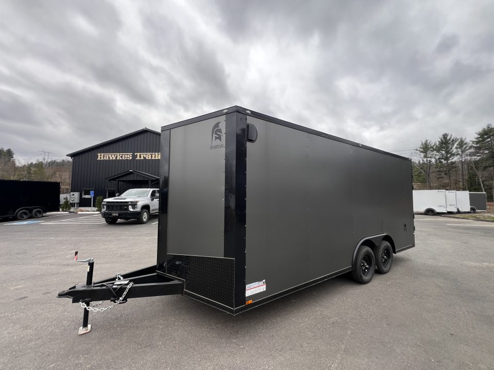 New 2026 Spartan 8.5x18+2ft V-nose/ 7' interior height /Barn Door / Ext. Tongue/ Blackout/ Polycore Exterior - 7000GVW