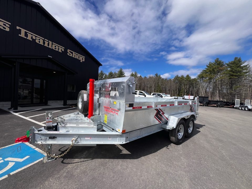 New 2026 Triumph 7x14 Dump Trailer- Galvanized/ 8" I beam/ Spreader Gate/ Tarp kit-Ramps - 14,000GVW