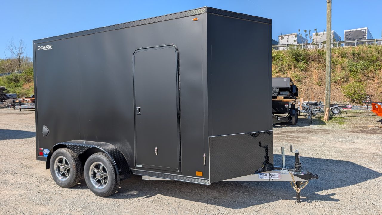New 2026 Legend 7x12 + 2' V Thunder Aluminum Enclosed Cargo Trailer w/ Ramp Door