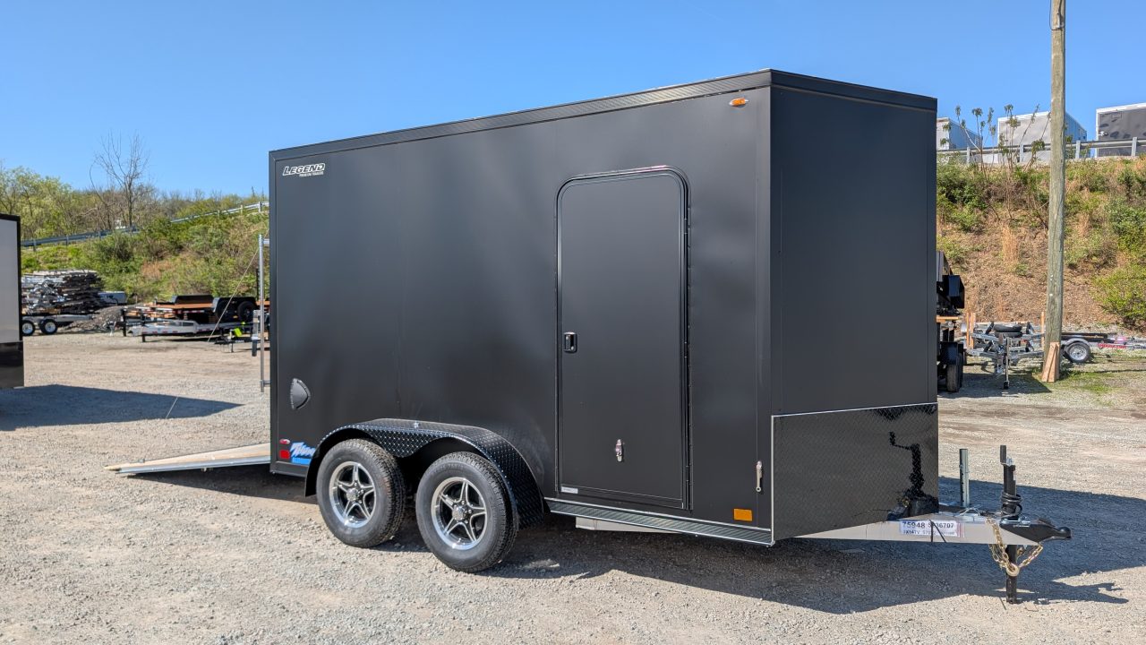 New 2026 Legend 7x12 + 2' V Thunder Aluminum Enclosed Cargo Trailer w/ Ramp Door