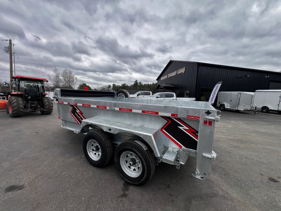 New 2026 Triumph 7x12 Dump Trailer- Galvanized/ 8" I beam/ Tarp kit/ Ramps - 9990GVW