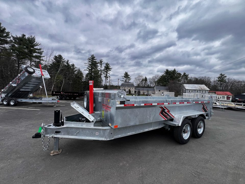 New 2026 Triumph 7x16 Dump Trailer- Galvanized/ 10" I beam/ Hydro Jack/ Tarp kit-Ramps/ Oil Hubs - 20,000GVW