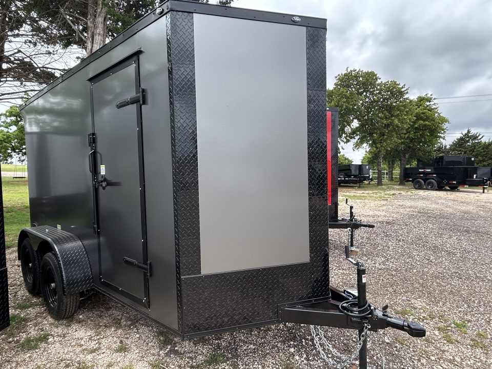 New 2026 Family Trailer 6x12 Tandem Axles Cargo / Enclosed Trailer-Screwless Exterior-Blackout Pkg-Rear Spoiler-HD Axles