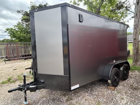 New 2026 Family Trailer 6x12 Tandem Axles Cargo / Enclosed Trailer-Screwless Exterior-Blackout Pkg-Rear Spoiler-HD Axles