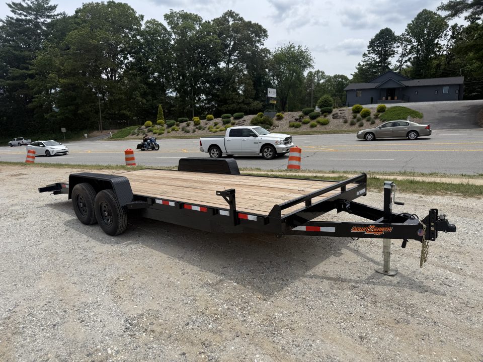 New 2026 Down 2 Earth Trailers DTE8220WCH5.2B Car Hauler / 82"x20 (18+2) / 2-5,200# Electric Brake Axles / Slide In Ramps
