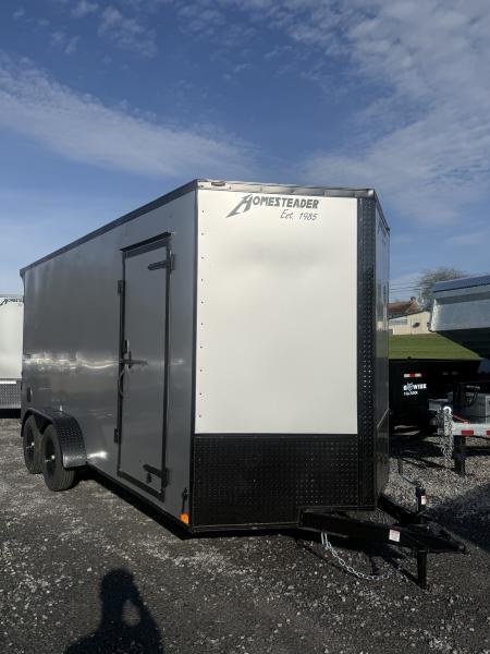 New 2026 Homesteader 7x16IT V-Nose - 7' Interior - SILVER W/ BLACKOUT - OHV PKG.