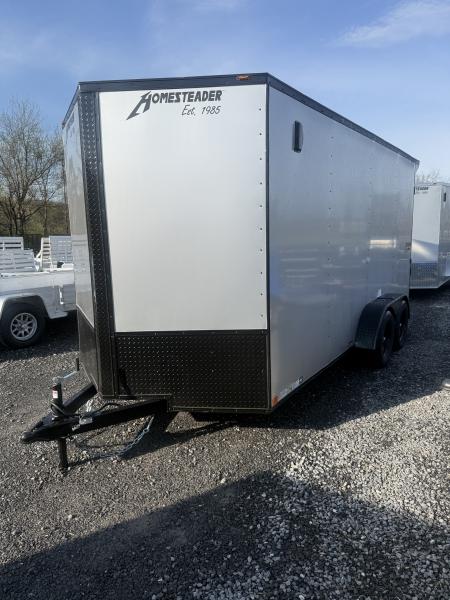 New 2026 Homesteader 7x16IT V-Nose - 7' Interior - SILVER W/ BLACKOUT - OHV PKG.