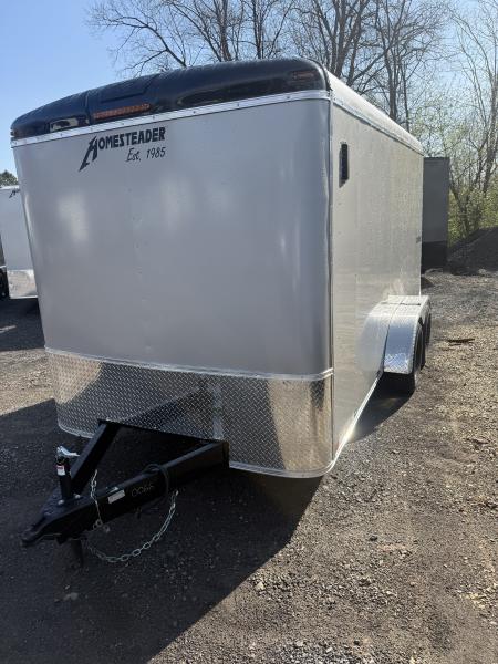New 2026 Homesteader 7x14 Cargo Trailer - RAMP Door - SILVER