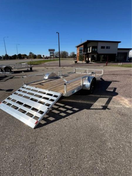 New 2026 ALCOM NEW 2026 Alcom 80x14 Aluminum Utility with side load & rear bifold ramp Utility Trailer