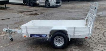 New 2027 Aluma 4'6  x 8 LW Edge Series Aluminum Utility Trailer w/ 12  Side Rack Kit