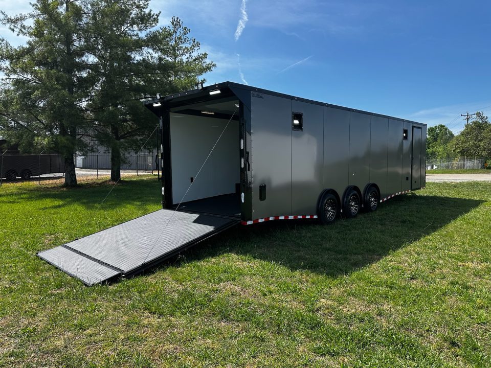 New 2026 Rock Solid Cargo 8.5x32 Race Trailer-Finished Interior-Triple 7000 TORSIONS -HD RAMP-10" BOGEY WHEELS-50 AMP ELECTRIC PACKAGE