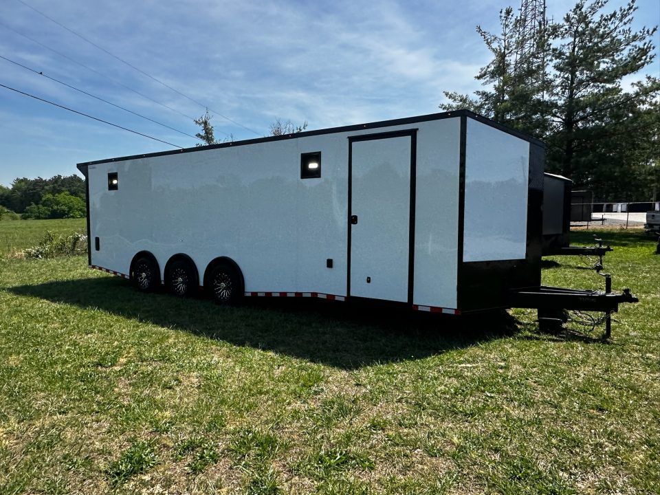 New 2026 Rock Solid Cargo 8.5x28 Race Trailer-Finished Interior-Triple 7000 TORSIONS -HD RAMP-10" BOGEY WHEELS