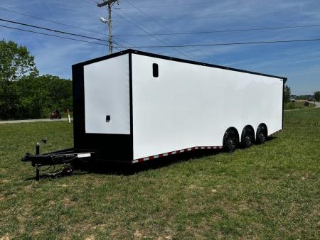 New 2026 Rock Solid Cargo 8.5x28 Race Trailer-Finished Interior-Triple 7000 TORSIONS -HD RAMP-10" BOGEY WHEELS