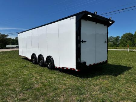 New 2026 Rock Solid Cargo 8.5x28 Race Trailer-Finished Interior-Triple 7000 TORSIONS -HD RAMP-10" BOGEY WHEELS