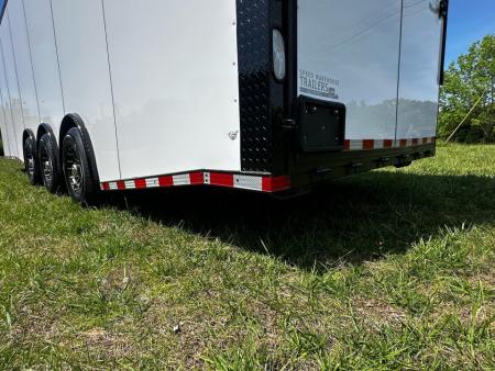 New 2026 Rock Solid Cargo 8.5x28 Race Trailer-Finished Interior-Triple 7000 TORSIONS -HD RAMP-10" BOGEY WHEELS