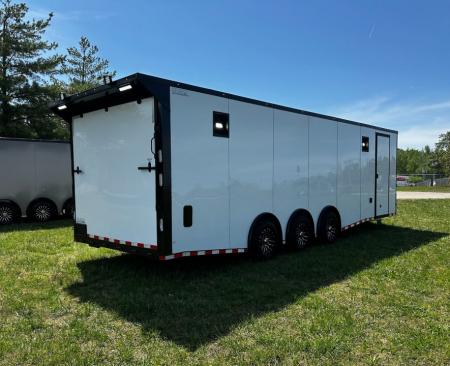 New 2026 Rock Solid Cargo 8.5x28 Race Trailer-Finished Interior-Triple 7000 TORSIONS -HD RAMP-10" BOGEY WHEELS