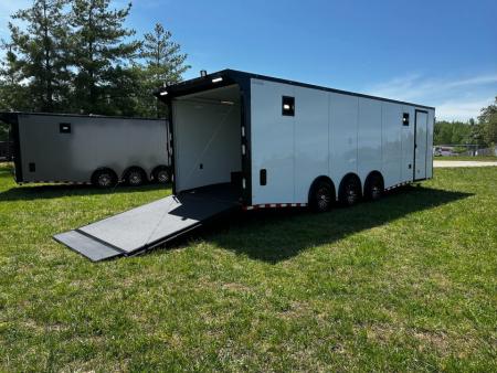 New 2026 Rock Solid Cargo 8.5x28 Race Trailer-Finished Interior-Triple 7000 TORSIONS -HD RAMP-10  BOGEY WHEELS