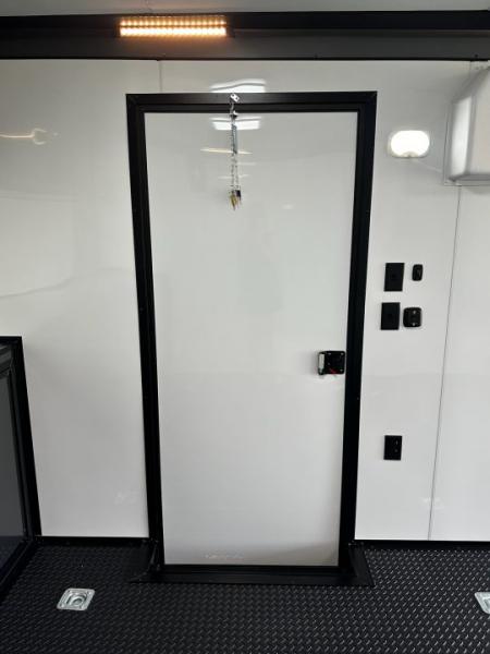 New 8.5x32 Race Trailer-7'6" Interior-Finished Interior-FLAT FRONT-7000lbs Triple Torsions-24ft Awning- HD Ramp- GEN BOX
