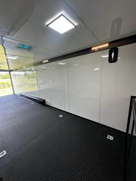 New 8.5x32 Race Trailer-7'6" Interior-Finished Interior-FLAT FRONT-7000lbs Triple Torsions-24ft Awning- HD Ramp- GEN BOX