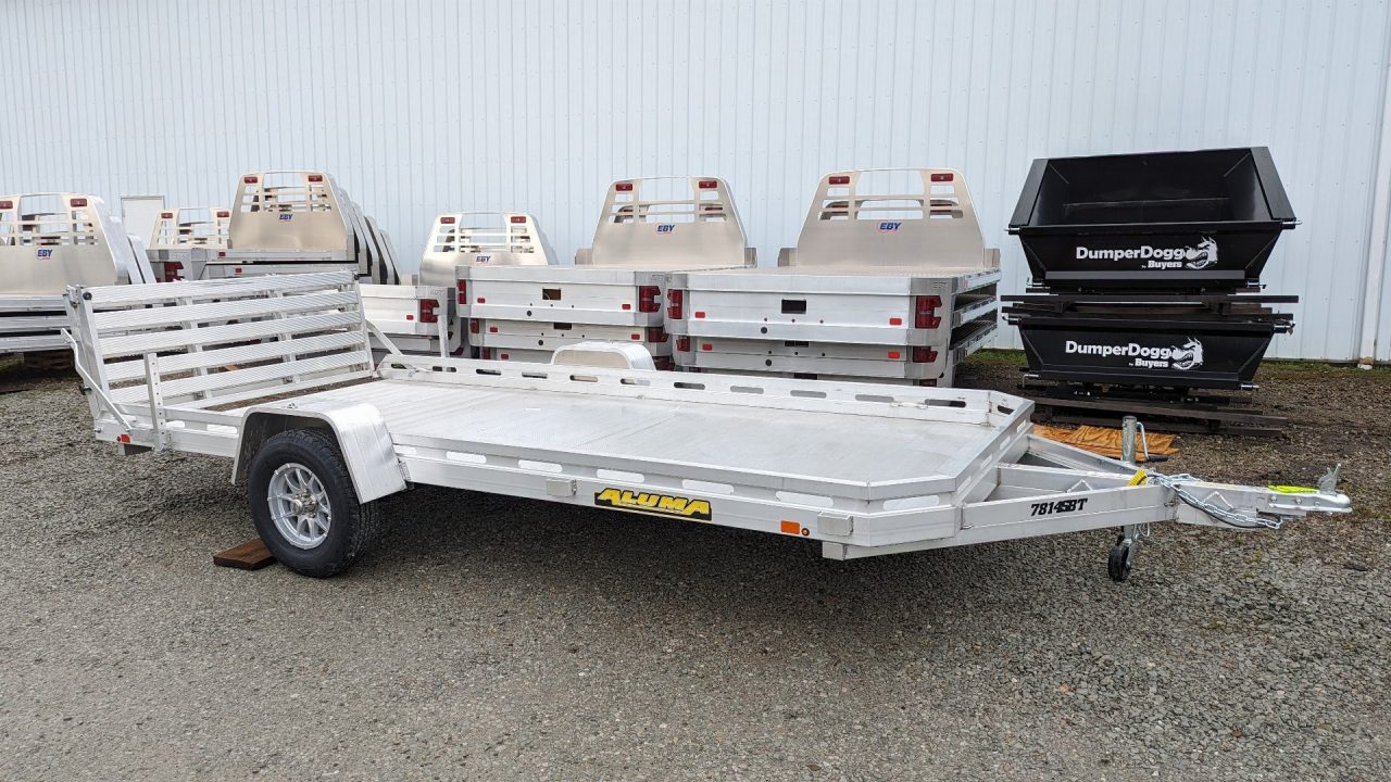 New 2027 Aluma 6'6" x 14 HD Utility Trailer w/ Bi-Fold Gate