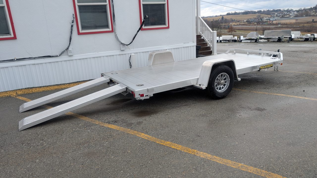 New 2027 Aluma 6'10" x 14' HD Single Axle Utility Trailer w/ Underbody Ramps