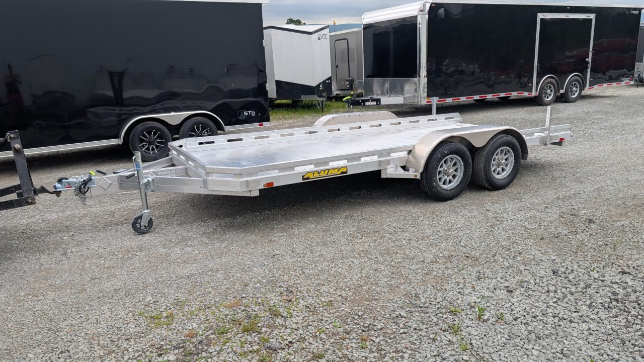 New 2027 Aluma 6'6" x 16' Tandem Axle Utility Trailer w/ Underbody Ramps