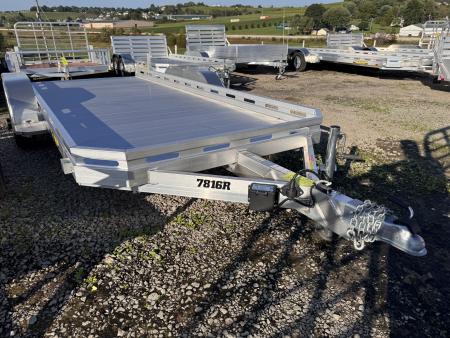 New 2027 Aluma 6'6  x 16' Tandem Axle Utility Trailer w/ Underbody Ramps
