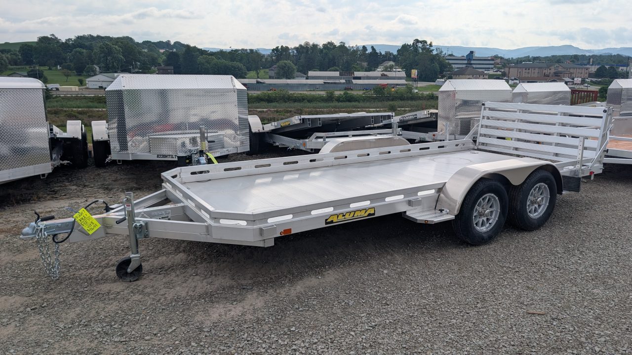 New 2027 Aluma 6'6" x 16' Tandem Axle Utility Trailer w/ Bi-Fold Gate