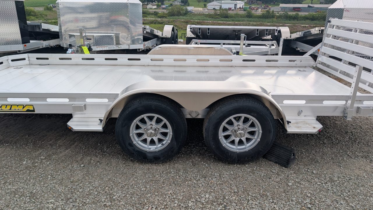 New 2027 Aluma 6'6" x 16' Tandem Axle Utility Trailer w/ Bi-Fold Gate