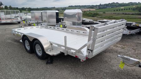 New 2027 Aluma 6'6" x 16' Tandem Axle Utility Trailer w/ Bi-Fold Gate