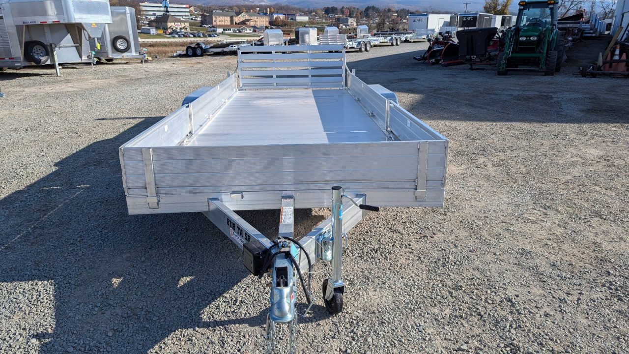 New 2027 Aluma 6'9" x 18 SR Utility Trailer w/ Side Ramps, Solid Rear Sides & Bi-Fold Gate