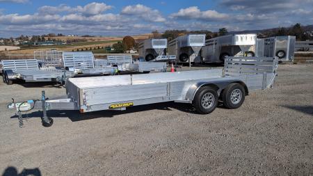 New 2027 Aluma 6'9" x 18 SR Utility Trailer w/ Side Ramps, Solid Rear Sides & Bi-Fold Gate