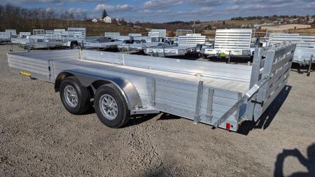 New 2027 Aluma 6'9" x 18 SR Utility Trailer w/ Side Ramps, Solid Rear Sides & Bi-Fold Gate