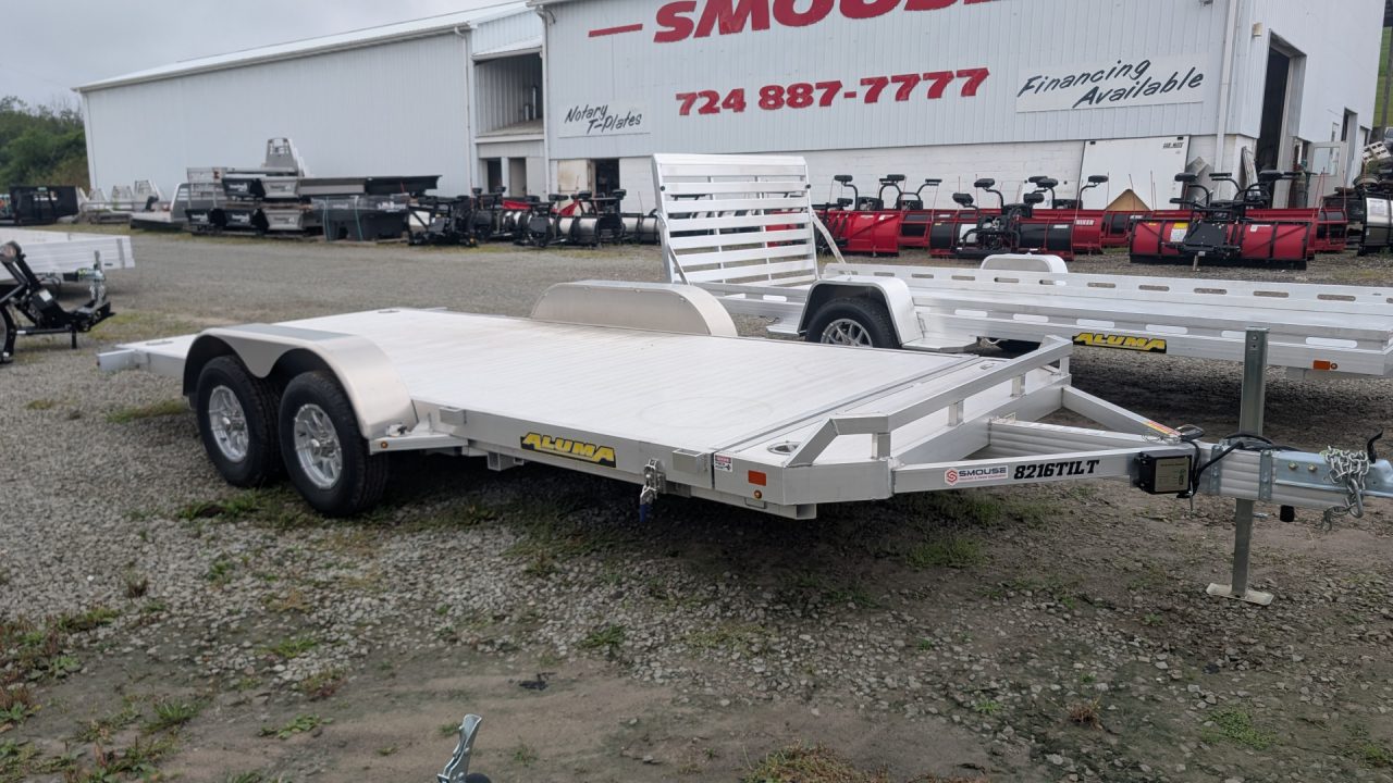 New 2027 Aluma 16' (20" Stationary + 16' TILT) Tilt Car Hauler Trailer