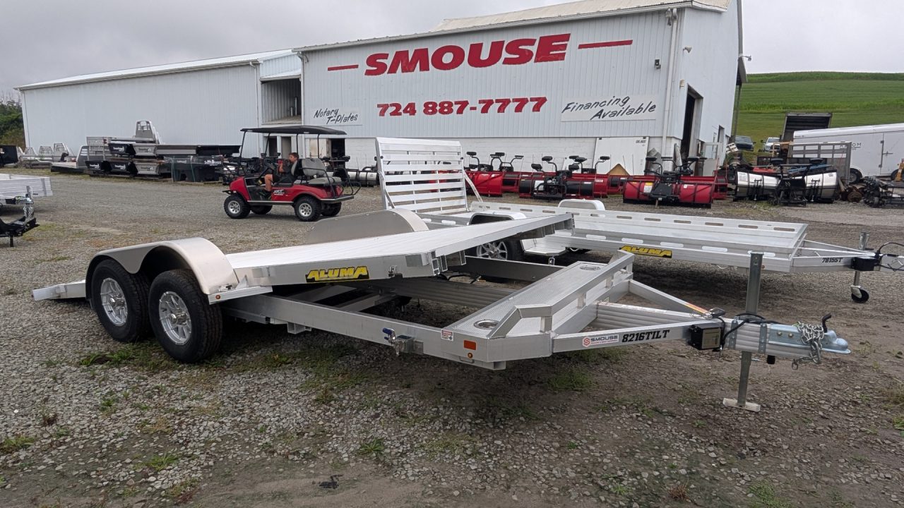 New 2027 Aluma 16' (20" Stationary + 16' TILT) Tilt Car Hauler Trailer