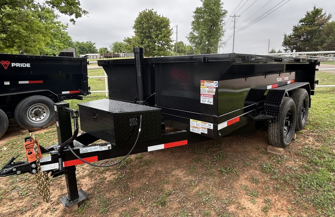 New 2026 Texas Pride Trailers 7x12x2 Tandem Axles Dump Trailer -7k Axles- Equipment Ramps